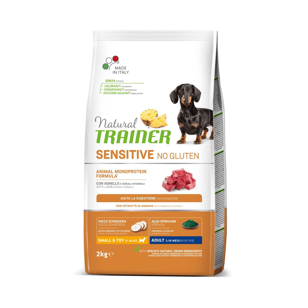 Natural Trainer Sensitive No Gluten Mini Adult con Agnello 7 Kg Natural Trainer Sensitive No Gluten Mini Adult con Agnello 7 Kg